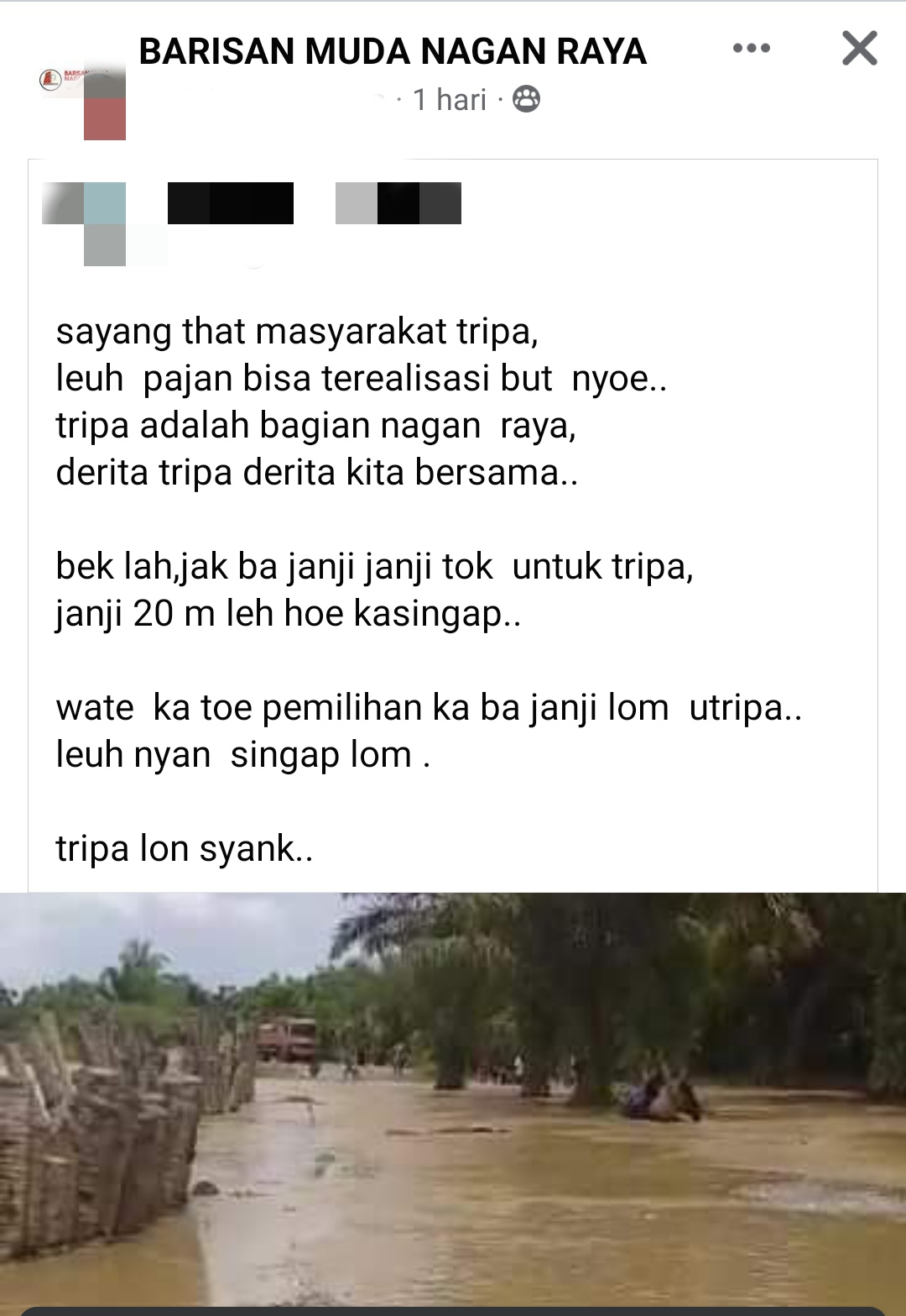 HUT Nagan dan 20 M Untuk Tripa